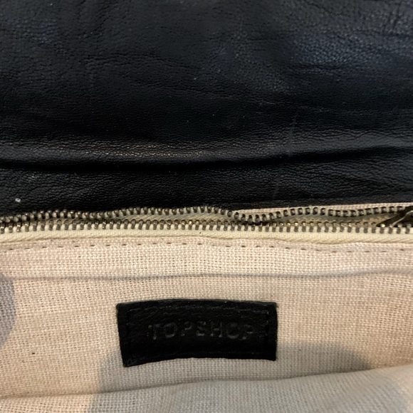 Topshop , black leather and linen slim wallet - Picture 6 of 11